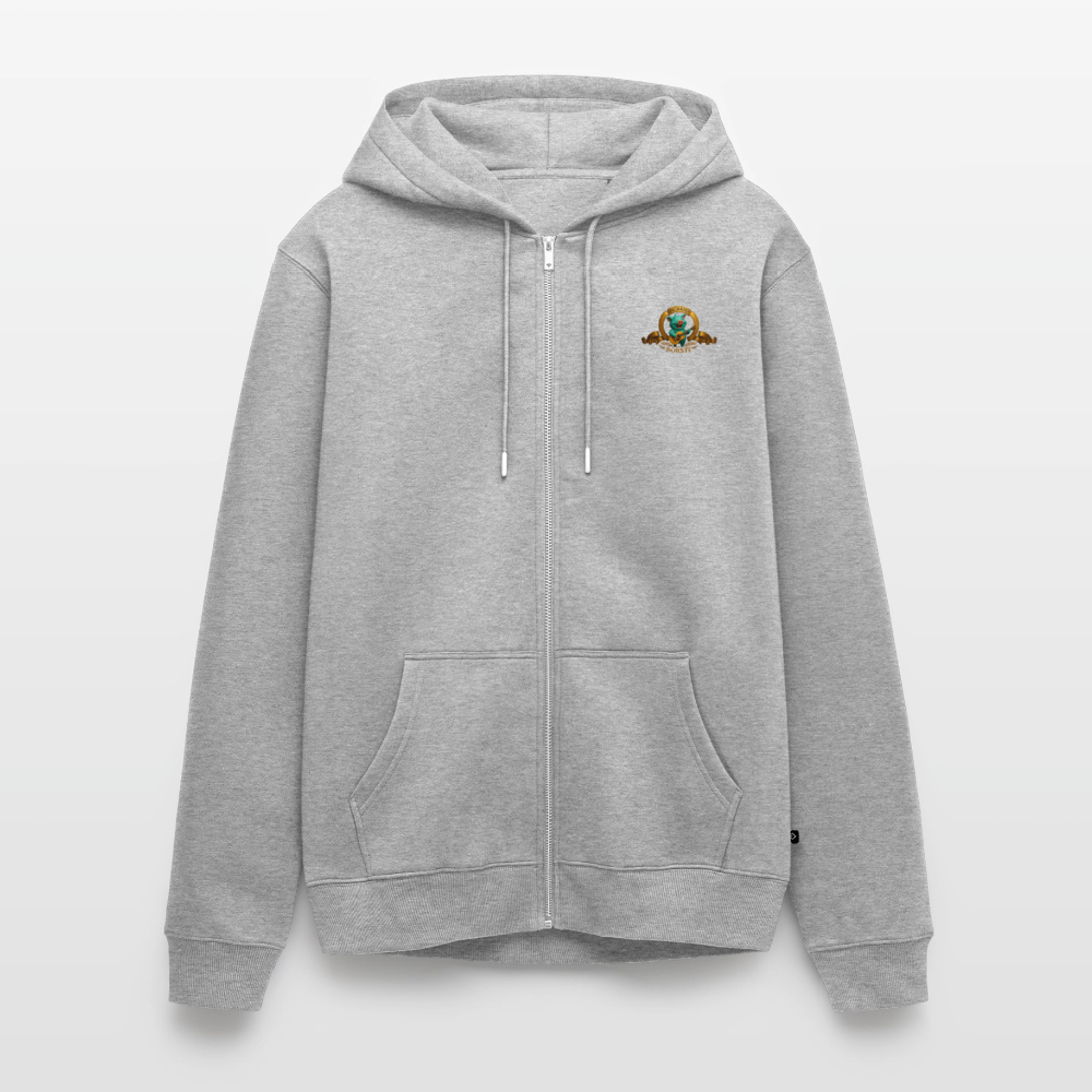 Männer Premium Kapuzenjacke - Grau meliert