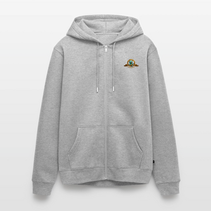 Männer Premium Kapuzenjacke - Grau meliert